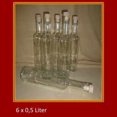 Leere glasflaschen mit - 7,