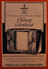 3. Siemens Kammermusik Schatulle Rundfunkgeräte Radio Werbung Reklame 1930er