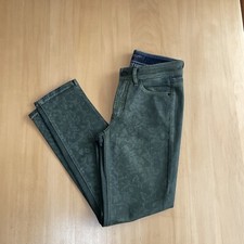 CAMBIO Jeans Piper Short Ornamente Ranken Schlitze seitlich grün Cropped Gr.32