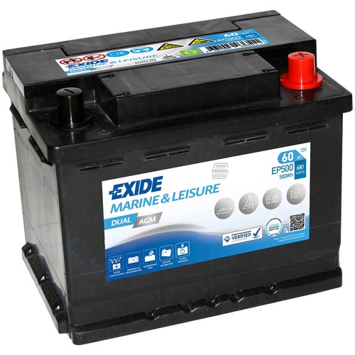 Exide ep500 dual - dual, 60ah