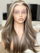 Brünette remy haar perücke - brünette,