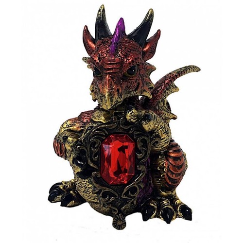 Drache rot mit - rotem, kristall