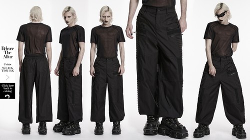 Punk rave men black gothic - men,