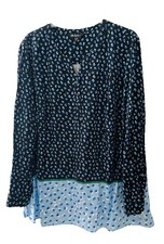 Ulla Popken Tunika Bluse Schlupfbluse, blau weiß grün, Gr. 50/52 