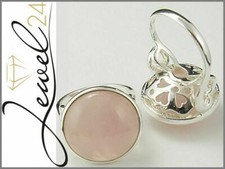 Damen Solitär-Ring echt Silber 925 Sterling mit Rosenquarz groß Herz Silberring