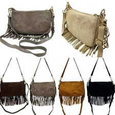 Wildleder tasche mit fransen - wildleder,