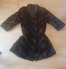 Pelzmantel Chinchilla Braun / Schwarz Größe 48 - 50