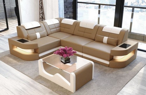 Ledersofa sofa leder eckcouch - sofa,