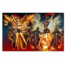 Biker Flagge, Offiziell Lizenzierte Originalkunst - 3" x 5" NEU