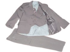 5 teiliger Jungenanzug Kinderanzug Kommunionsanzug Anzug Taufanzug hellgrau