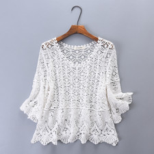 Damen Hohl Spitze Gehäkelt