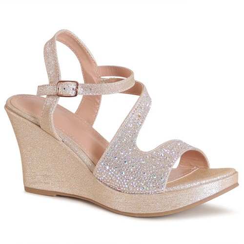 Damen keil sandaletten glitzer - damen,