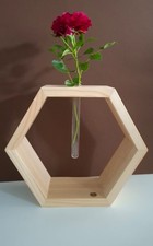 Holzdekor Vase Dekorative Blumenvasen Deko Reagenzglas Modern Handgefertigt