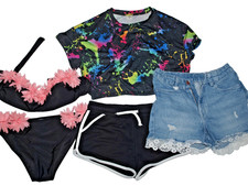 Bekleidungspaket Mädchen 5tlg Gr 140 9-10Yrs T-Shirt Badeanzug Shorts