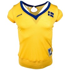 Adidas Schweden Damen Fussball T-Shirt Vintage 2008 Trikot 40 M Gelb