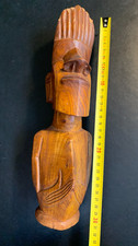 Osterinsel sehr seltene hölzerne Moai-Rapa-Nui-Figur, handgeschnitzt 31 cm