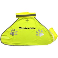Warnweste Hund Hundewarnweste Signalweste Sicherheitsweste mit Name bedruckt NEU