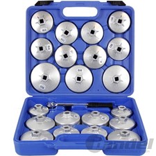 ALU ÖLFILTERSCHLÜSSEL KFZ ÖLFILTER KAPPE 23-tlg. ÖL WECHSEL WERKZEUG SATZ