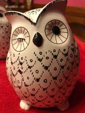 Porzellan Eule, schwarz -