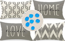 Wasserdichte Kissenbezuge 50x50 cm für Outdoor Garten Dekor Grau Weiß Geometrisc