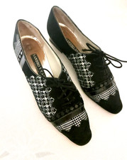 Damenlederschuhe,Sandro Vicari, Venezia Gr.38,5 schwarz mit s/weiß Einsätzen