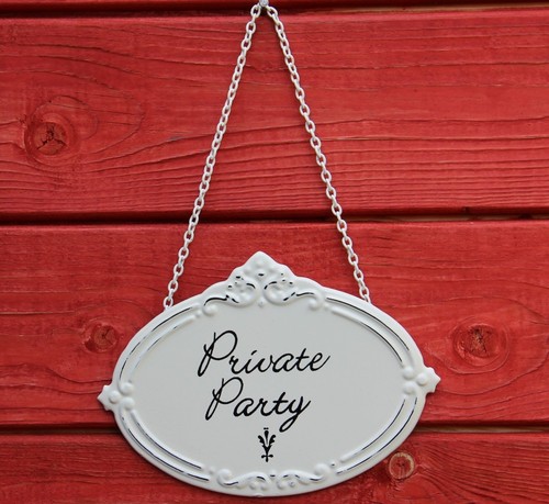 Türschild private party - private,