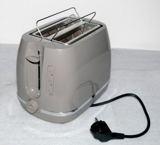 MD 10816 Designer Doppelschlitz Toaster 870W 6 Stufen Brotaufsatz Grau Chrom