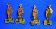 Vintage German Wood Fretwork 4 Soldiers Motiv WW II World War 2 #J11
