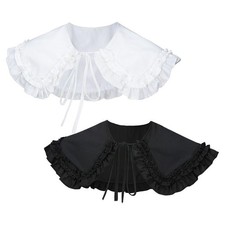 Gekräuselter gefälschter Kragen Frauen Mädchen Strickjacke Strickjacke Dickey