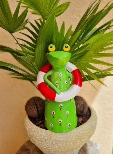 Deko frosch aus metall - aus, bemalt