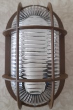 Kellerleuchte, Kunststoff/ Glas, E27, ca. 18 x 11 x 10 cm, Schiffsleuchte gebr.