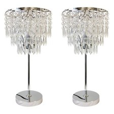 2er Set Chrom Tischlampe