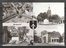 Nor 37) Schwarz-Weiß - AK: Stralsund mit 4 Bildern  ! 2 Scans !