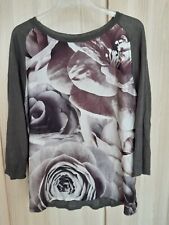 Damen Shirt, Blusenshirt, Gr. L, braun - gemustert, 3/4 Arm ** Zara **