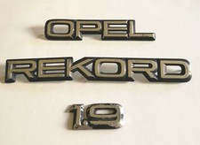 Typenschild Metall 3-teilig Opel Rekord 1.9 Schriftzug Oldtimer Schild Sammler