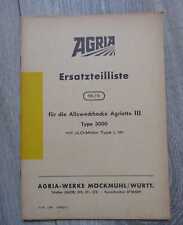 Agria Allzweckhacke Agriette III Typ 3000 Ersatzteilliste