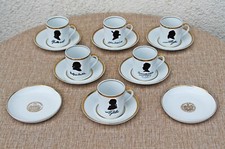 6 Fürstenberg Porzellan Mokkatassen mit berühmten Persönlichkeiten Dichter