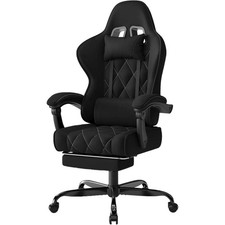 Gaming Stuhl Bürostuhl Drehstuhl Massage Federpolsterung Kopfstütze Fußstütze