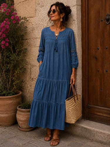 Boho maxikleid mit - mit, spitzen