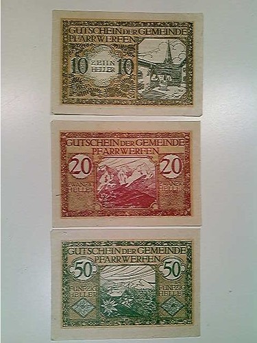 Notgeld gemeinde pfarrwerfen - notgeld,,