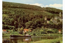 Binnenschiffe,  Zwingenberg. Neckar, Frachtschiff, Original-AK, BI 020