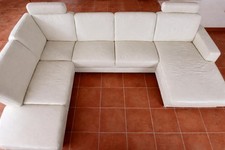 Ledersofa, U-Form 232 x 308 x