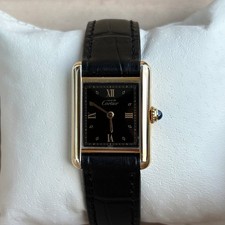 Cartier Tank Must de Vermeil 20mm Ref: 66001 Silber Vergoldet Quarz Damenuhr