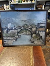 Vintage Original gerahmtes Öl