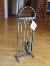 Heibi-Kaminbesteck, 4-teilig, stilvoll-schlicht, dunkelgrau matt, unbenutzt