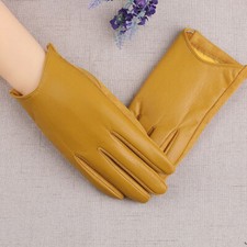 Weiches Leder Handschuhe Damen Handgelenk Luxus Fahren Winter Warm Pelzfu