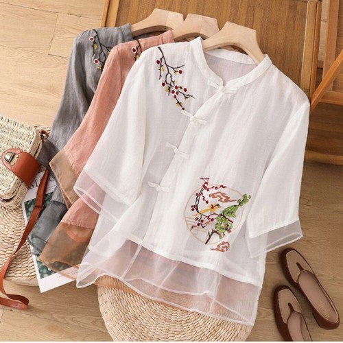 Bestickt damen shirt tops - damen,