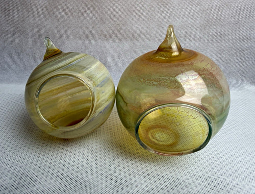 Glaskugel mundgeblasen - 2x,
