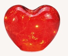 LED Deko HERZ rot 15cm Glas Geschenk Mama 10er LED Timer Muttertag Lampe Leuchte