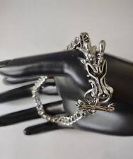 Schmuck Herren Armband, Metalllegierung Drachen, Biker, Silber-Schwarze Farbe